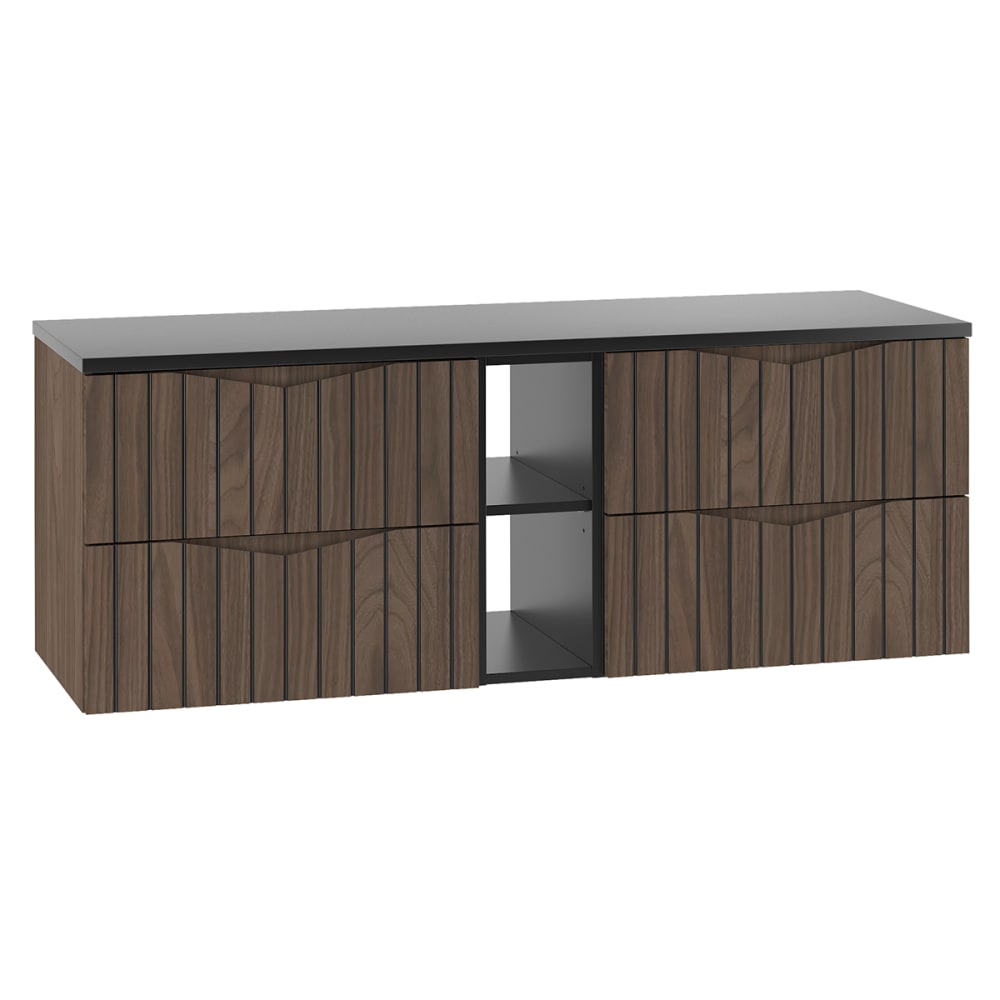 wohnli-moebel-suche-Waschtischunterschrank-4-Schubladen-Holzoptik-und-Schwarz-140cm Wohnli Möbelsuche - Waschtischunterschrank 4 Schubladen