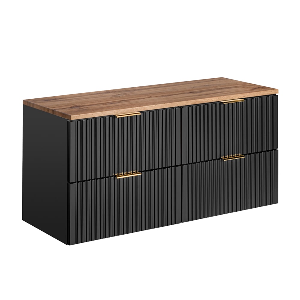 wohnli-moebel-suche-Waschtischunterschrank-4-Schubladen-Schwarz-120cm Wohnli Möbelsuche - Waschtischunterschrank 4 Schubladen