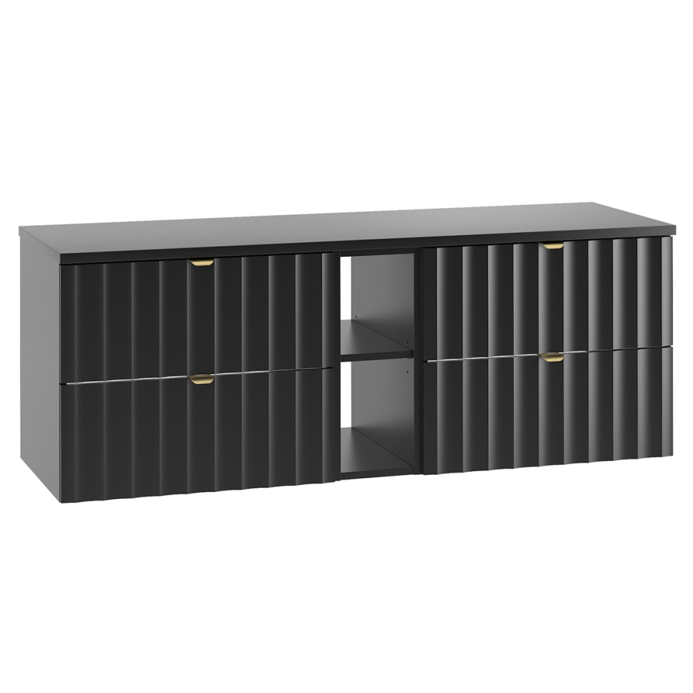 wohnli-moebel-suche-Waschtischunterschrank-4-Schubladen-Schwarz-140.6cm Wohnli Möbelsuche - Waschtischunterschrank 4 Schubladen