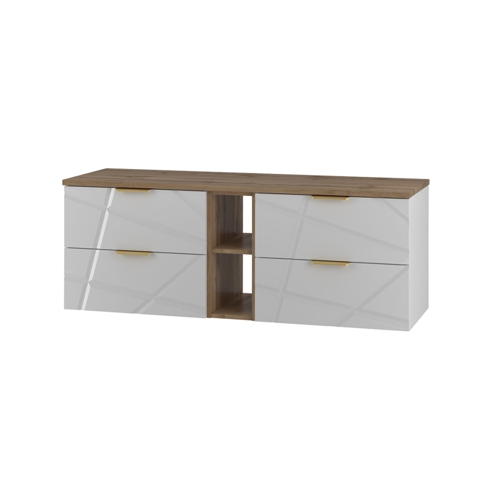 wohnli-moebel-suche-Waschtischunterschrank-4-Schubladen-Weiss-140.6cm Wohnli Möbelsuche - Waschtischunterschrank 4 Schubladen