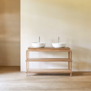 Wohnli Möbelsuche - Waschtischunterschrank aus massivem Teakholz 135 cm