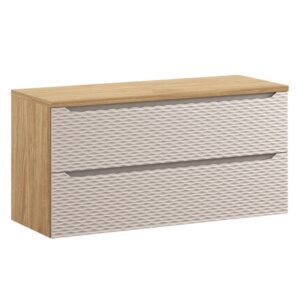 wohnli-moebel-suche-Waschtischunterschrank-mit-2-Schubladen-Beige-und-Holzoptik-120cm Wohnli Möbelsuche - Waschtischunterschrank mit 2 Schubladen