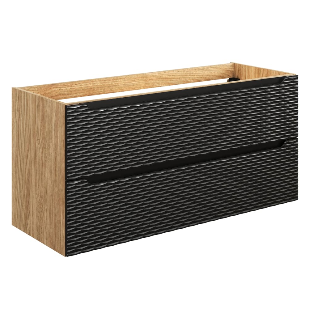 wohnli-moebel-suche-Waschtischunterschrank-mit-2-Schubladen-Schwarz-und-Holzoptik-120cm Wohnli Möbelsuche - Waschtischunterschrank mit 2 Schubladen
