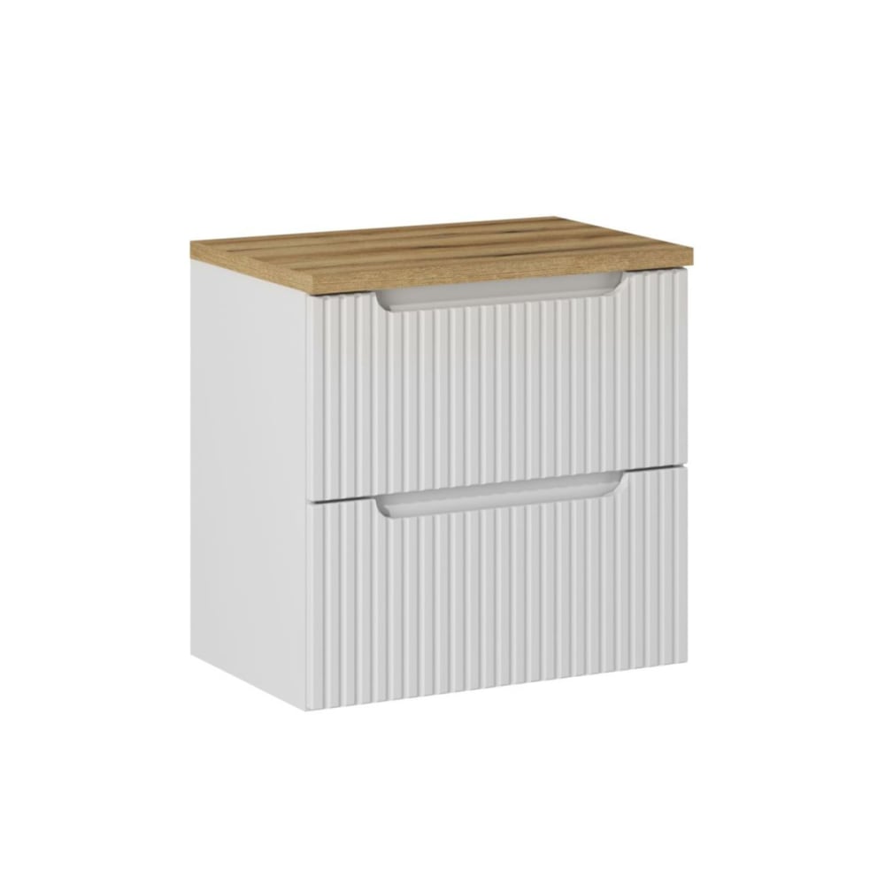 wohnli-moebel-suche-Waschtischunterschrank-mit-2-Schubladen-Weiss-und-Holzoptik-60cm Wohnli Möbelsuche - Waschtischunterschrank mit 2 Schubladen
