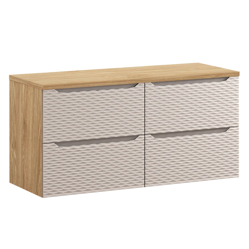 wohnli-moebel-suche-Waschtischunterschrank-mit-4-Schubladen-Beige-und-Holzoptik-120cm Wohnli Möbelsuche - Waschtischunterschrank mit 4 Schubladen
