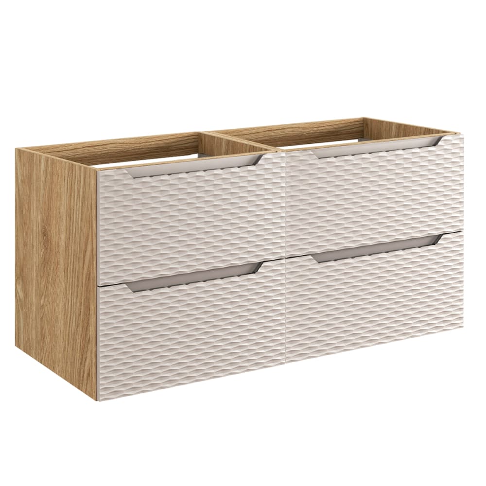 wohnli-moebel-suche-Waschtischunterschrank-mit-4-Schubladen-Beige-und-Holzoptik-120cm Wohnli Möbelsuche - Waschtischunterschrank mit 4 Schubladen