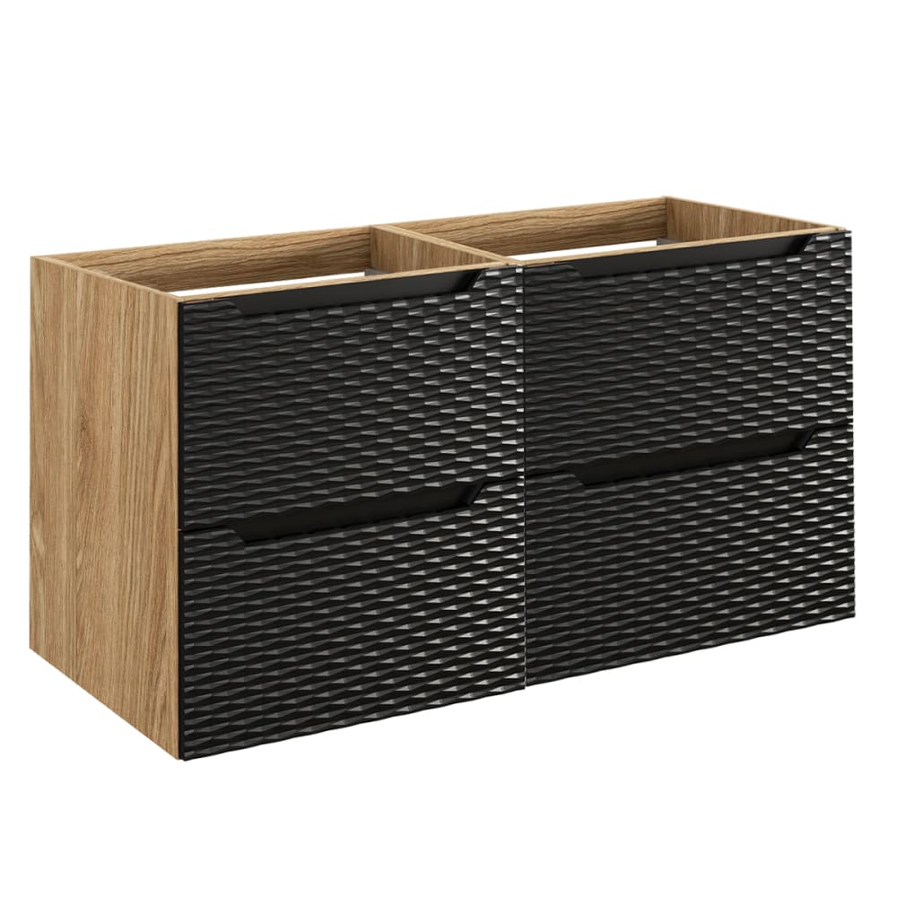 wohnli-moebel-suche-Waschtischunterschrank-mit-4-Schubladen-Schwarz-und-Holzoptik-120cm Wohnli Möbelsuche - Waschtischunterschrank mit 4 Schubladen