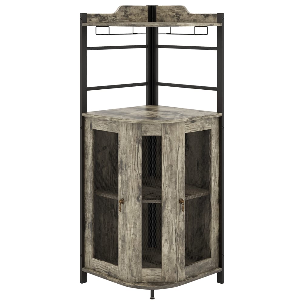 wohnli-moebel-suche-Weinbarschrank-Metall-Rustikales-46-×-46-×-130cm-Braun Wohnli Möbelsuche - Weinbarschrank Metall Rustikales 46 × 46 × 130cm