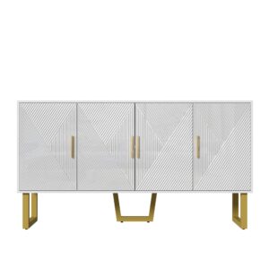 Wohnli Möbelsuche - Weiß-goldener Badezimmerschrank mit 4 Türen