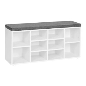 wohnli-moebel-suche-Weisse-Schuhbank-mit-Sitzkissen-L104-cm Wohnli Möbelsuche - Weiße Schuhbank mit Sitzkissen - L104 cm