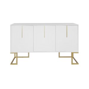 Wohnli Möbelsuche - Weißer 3-türiger Badezimmerschrank mit goldenen Designerbeinen