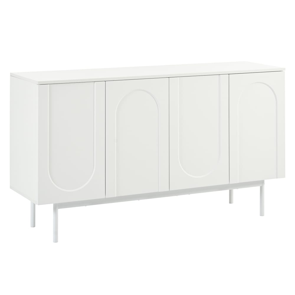 Wohnli Möbelsuche - Weißer Badezimmer-Waschtisch mit geschnitzten Türen