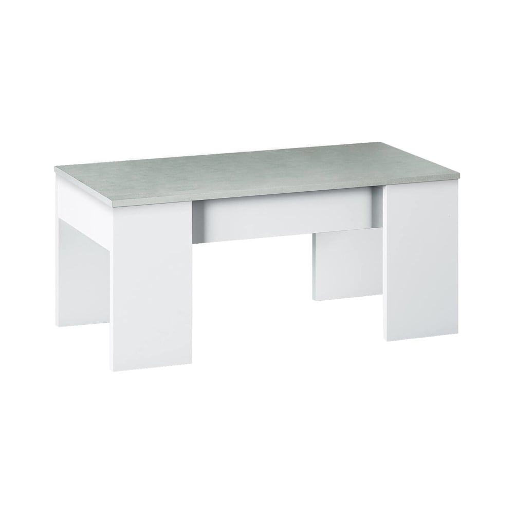 wohnli-moebel-suche-Weisser-Couchtisch-in-Holzoptik-Beton-108x45h50-cm Wohnli Möbelsuche - Weißer Couchtisch in Holzoptik