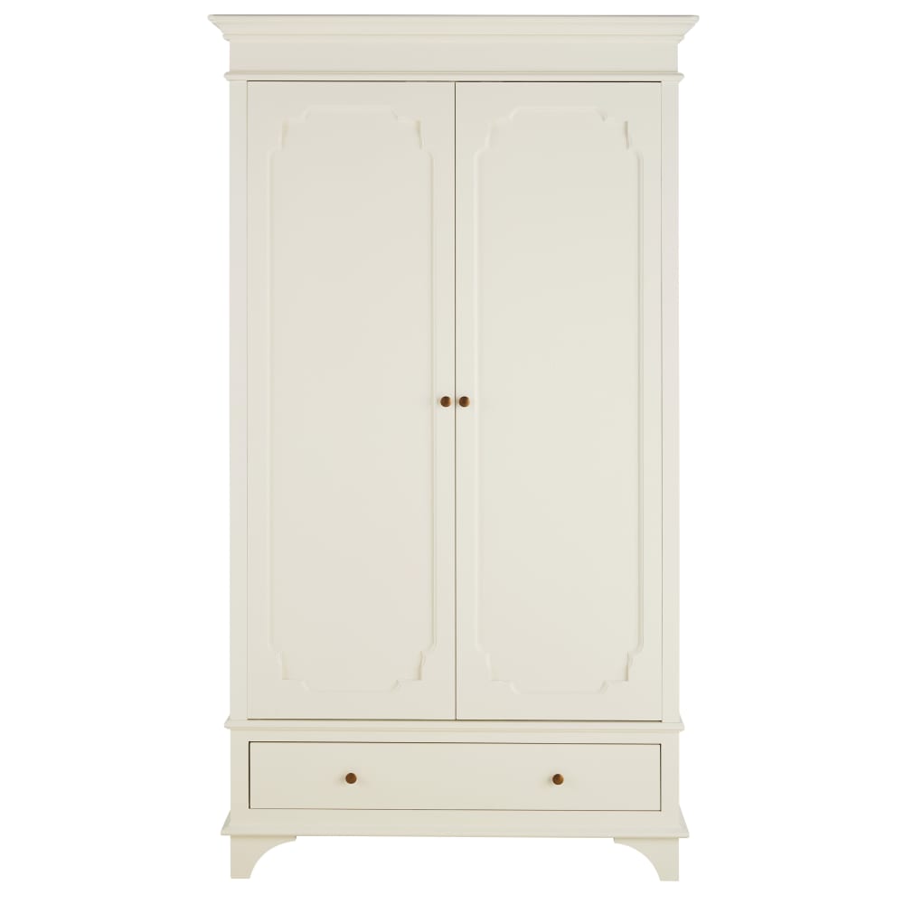 wohnli-moebel-suche-Weisser-Kleiderschrank-mit-2-Tueren-und-1-Schublade Wohnli Möbelsuche - Weißer Kleiderschrank mit 2 Türen und 1 Schublade