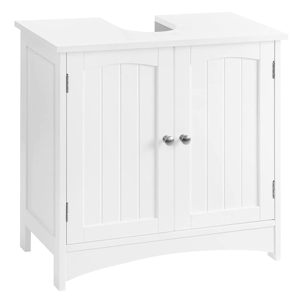 wohnli-moebel-suche-Weisser-Waschtischunterschrank-mit-2-Tueren-und-1-verstellbaren-Regal Wohnli Möbelsuche - Weißer Waschtischunterschrank mit 2 Türen und 1 verstellbaren Regal