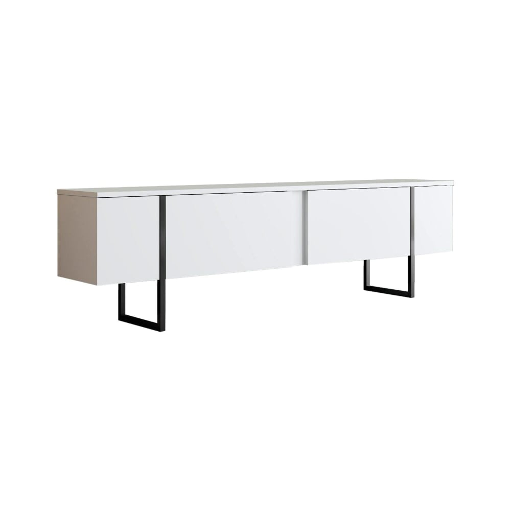 wohnli-moebel-suche-Weisser-schwarzer-TV-Staender-in-Holzoptik-180-x-30-x-50-cm Wohnli Möbelsuche - Weißer