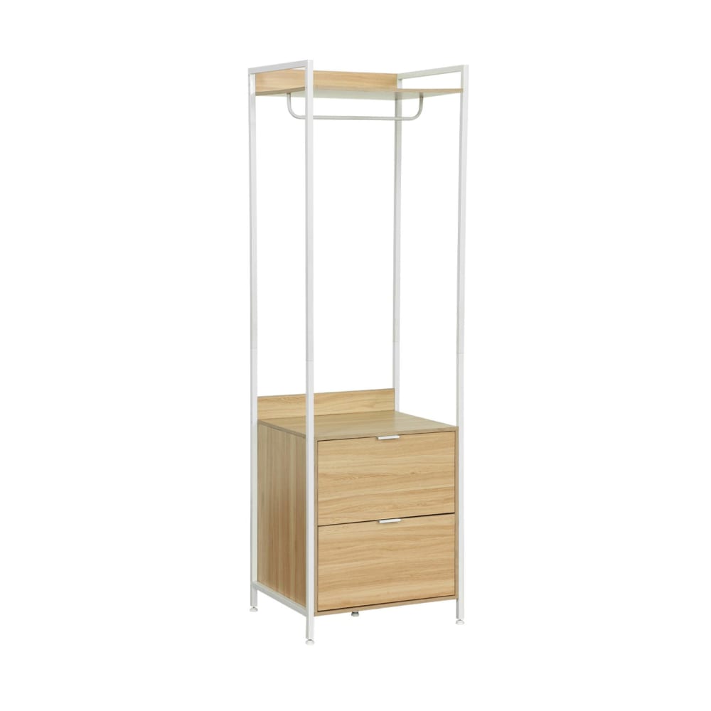 wohnli-moebel-suche-Weisses-Ankleidemodul-mit-1-Kleiderschrank-2-Schubladen-und-1-Regal Wohnli Möbelsuche - Weißes Ankleidemodul mit 1 Kleiderschrank