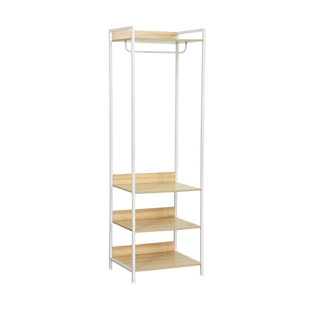wohnli-moebel-suche-Weisses-Ankleidemodul-mit-1-Kleiderschrank-und-3-Regalen Wohnli Möbelsuche - Weißes Ankleidemodul mit 1 Kleiderschrank und 3 Regalen