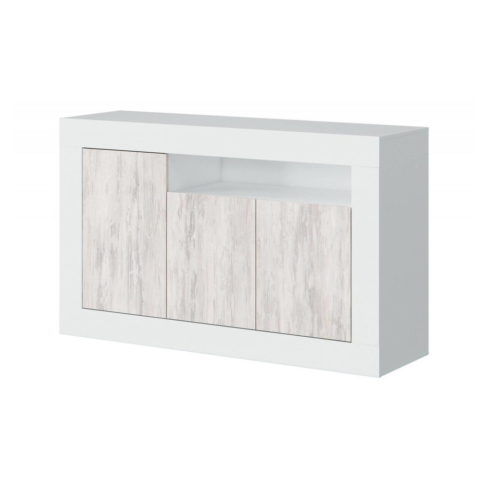 wohnli-moebel-suche-Weisses-Sideboard-in-Holzoptik-167-x-42-x-87-cm Wohnli Möbelsuche - Weißes Sideboard in Holzoptik