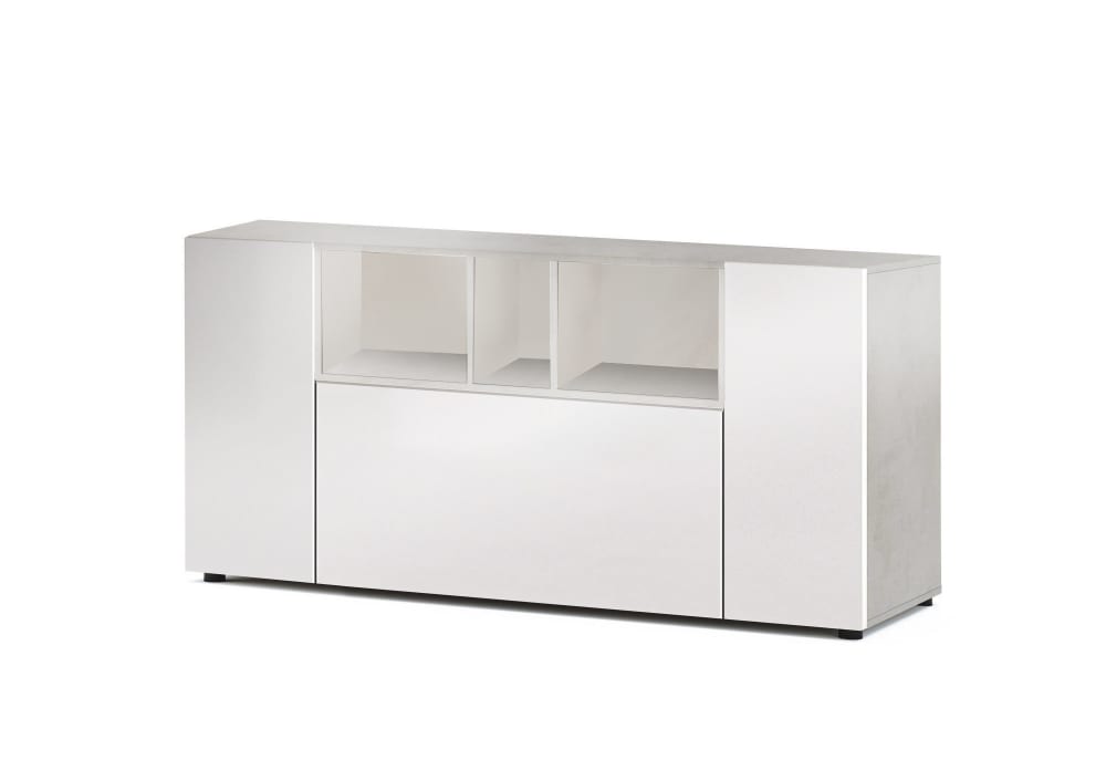 wohnli-moebel-suche-Weisses-Sideboard-in-Holzoptik-Beton-150x41h76-cm Wohnli Möbelsuche - Weißes Sideboard in Holzoptik