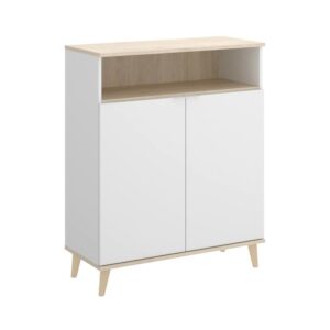 wohnli-moebel-suche-Weisses-Sideboard-in-Holzoptik-Eiche-80x40h102-cm Wohnli Möbelsuche - Weißes Sideboard in Holzoptik