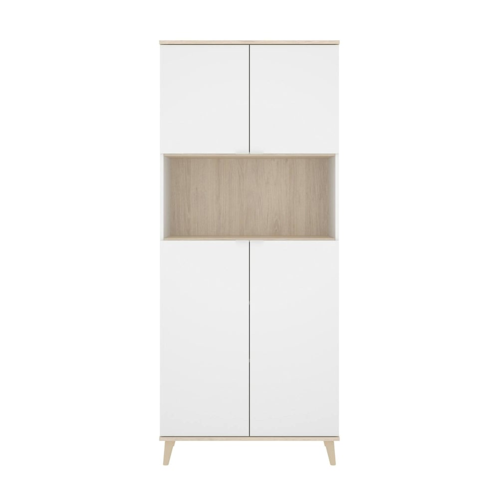wohnli-moebel-suche-Weisses-Sideboard-in-Holzoptik-Eiche-80x40h191-cm Wohnli Möbelsuche - Weißes Sideboard in Holzoptik