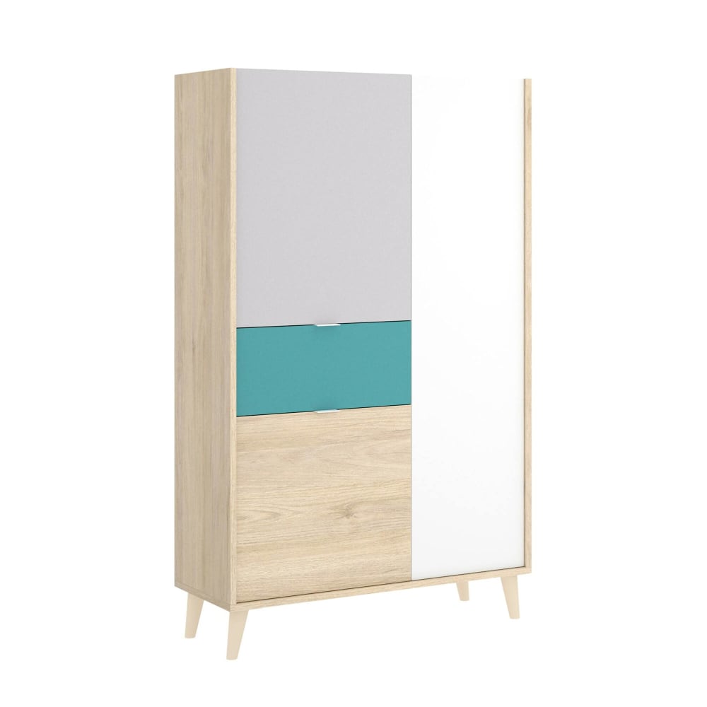 wohnli-moebel-suche-Weisses-Sideboard-in-Holzoptik-Eiche-81x43h137-cm Wohnli Möbelsuche - Weißes Sideboard in Holzoptik