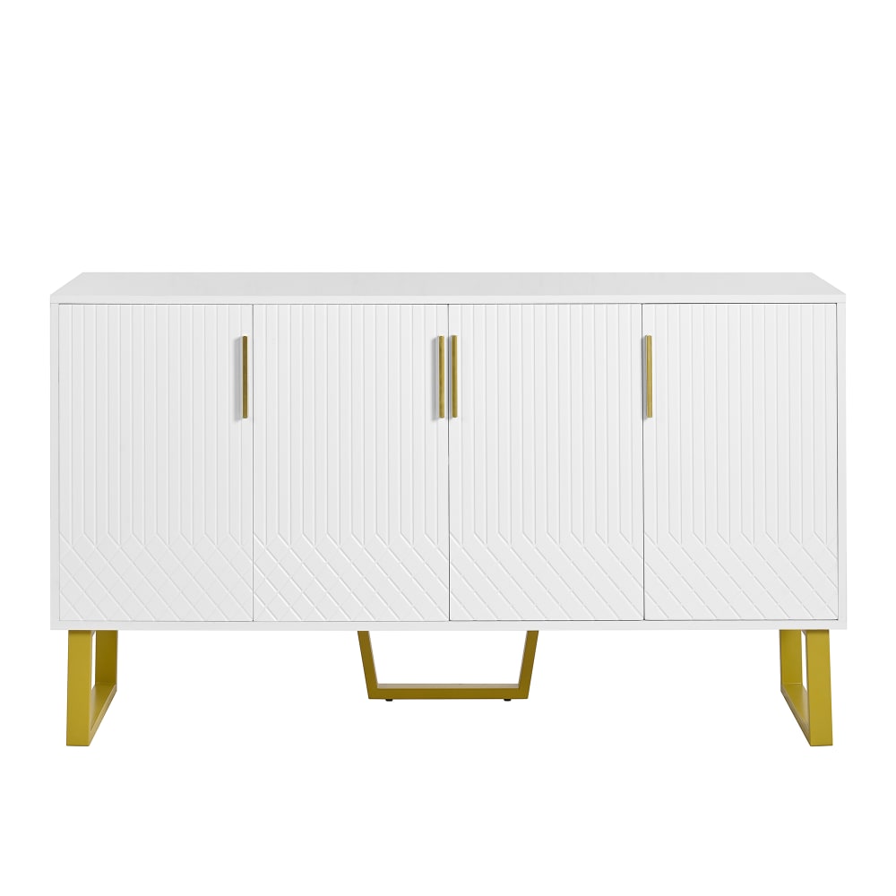 wohnli-moebel-suche-Weisses-Sideboard-mit-goldenen-Beinen-und-Stauraum Wohnli Möbelsuche - Weißes Sideboard mit goldenen Beinen und Stauraum