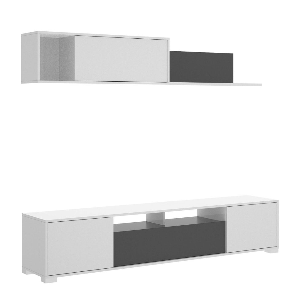 wohnli-moebel-suche-Weisses-Wandelement-in-Holzoptik-Anthrazit-200-x-41-x-180-cm Wohnli Möbelsuche - Weißes Wandelement in Holzoptik
