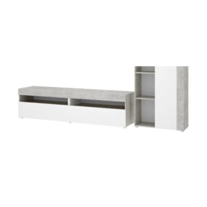 wohnli-moebel-suche-Weisses-Wandelement-in-Holzoptik-Beton-265x42h180-cm Wohnli Möbelsuche - Weißes Wandelement in Holzoptik