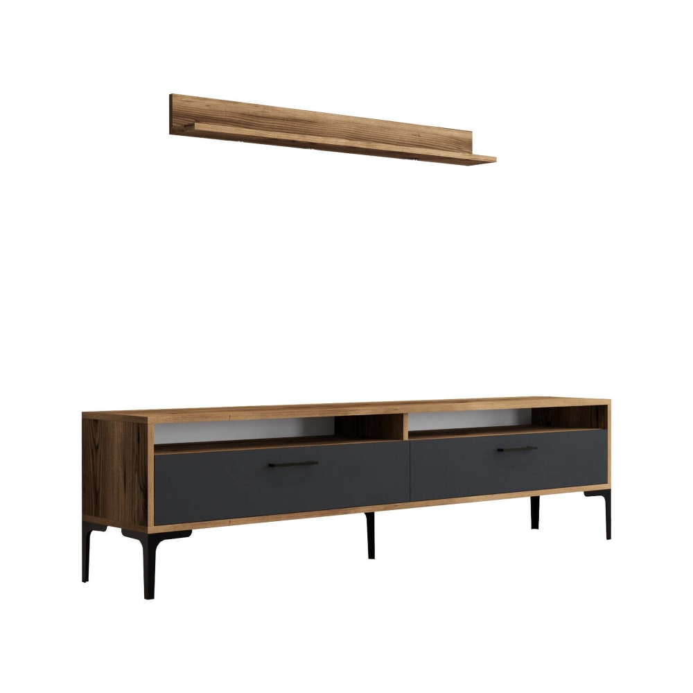 wohnli-moebel-suche-Wohnzimmermoebel-Holzeffekt-walnuss-anthrazit-180x35-cm Wohnli Möbelsuche - Wohnzimmermöbel Holzeffekt walnuss