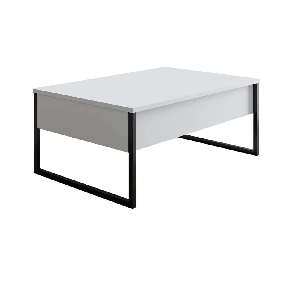 wohnli-moebel-suche-Wohnzimmertisch-Holzeffekt-weiss-schwarz-90x60-cm Wohnli Möbelsuche - Wohnzimmertisch Holzeffekt weiß schwarz 90x60  cm