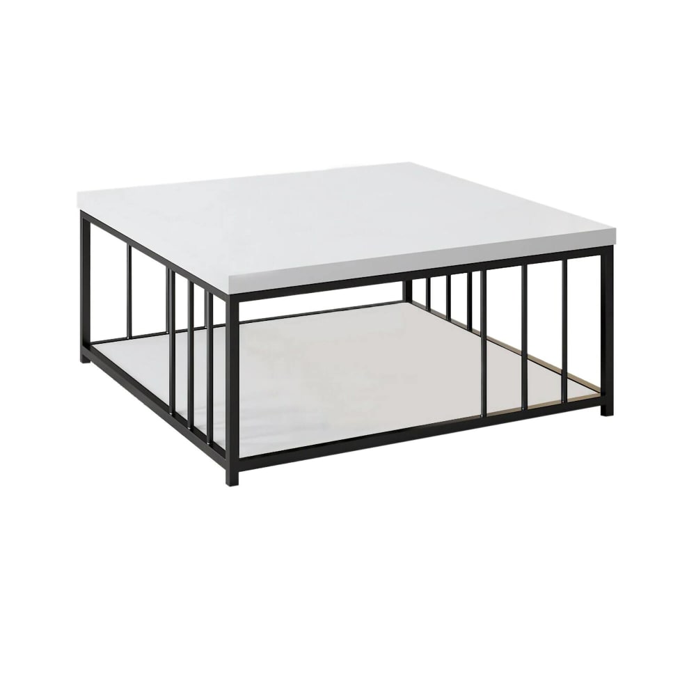 wohnli-moebel-suche-Wohnzimmertisch-Holzeffekt-weiss-schwarz-90x90-cm Wohnli Möbelsuche - Wohnzimmertisch Holzeffekt weiß schwarz 90x90  cm