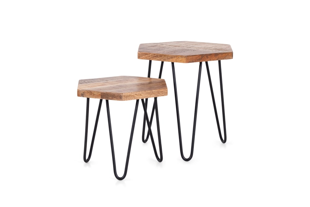 wohnli-moebel-suche-Zweisatztisch-aus-Mangoholz-Metall-schwarz-B-45-H-55-45cm-natur Wohnli Möbelsuche - Zweisatztisch aus Mangoholz