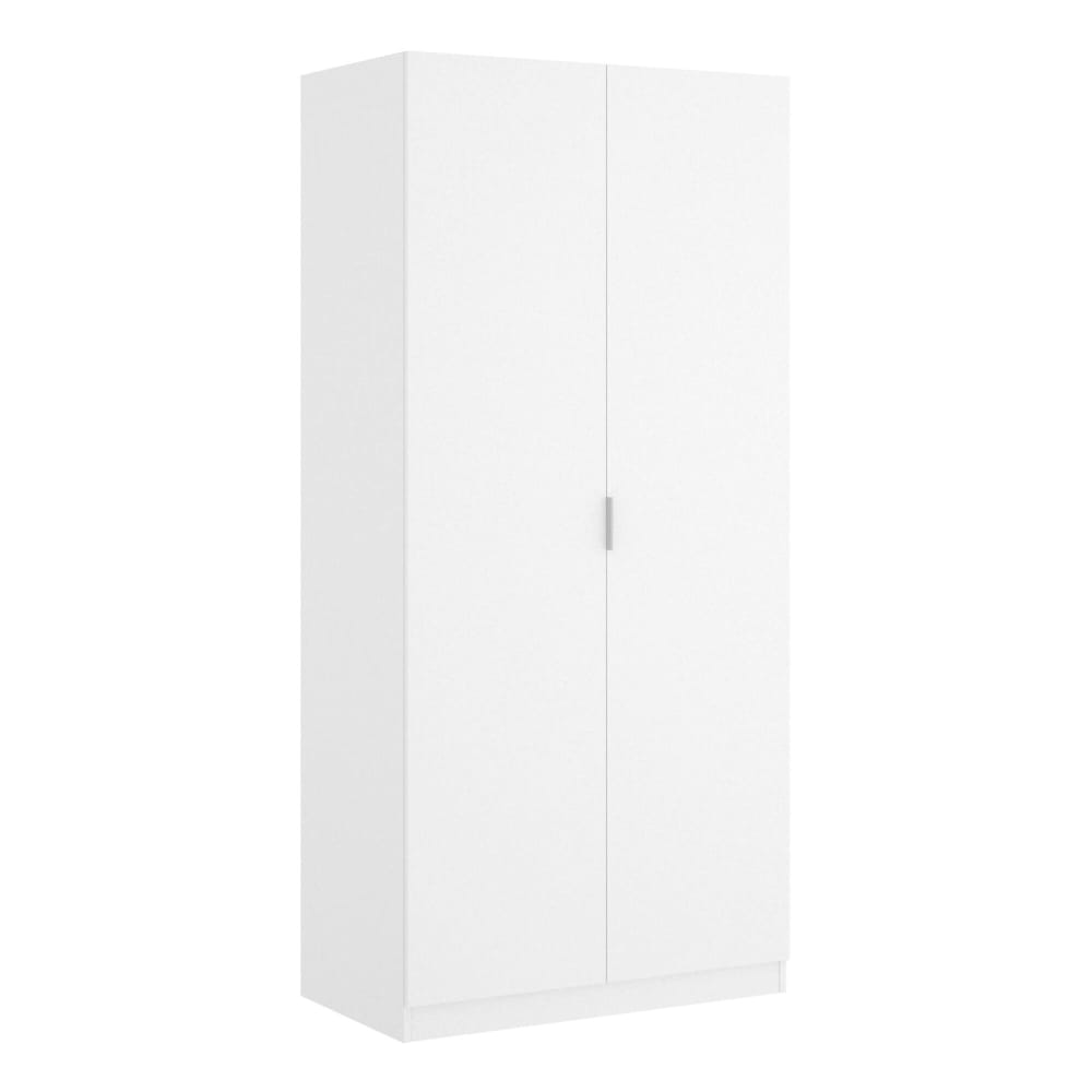 wohnli-moebel-suche-Zweitueriger-Kleiderschrank-mit-weissem-Holzeffekt-81-x-52-x-184-cm Wohnli Möbelsuche - Zweitüriger Kleiderschrank mit weißem Holzeffekt
