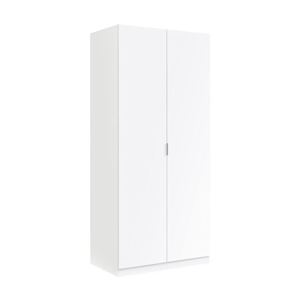 wohnli-moebel-suche-Zweitueriger-Kleiderschrank-mit-weissem-Holzeffekt-82-x-52-x-180-cm Wohnli Möbelsuche - Zweitüriger Kleiderschrank mit weißem Holzeffekt